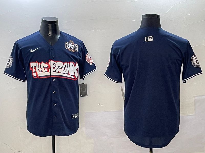 Men New York Yankees Blank Drak Blue four generations Joint Name 2025 Nike MLB Jersey style 3->new york yankees->MLB Jersey